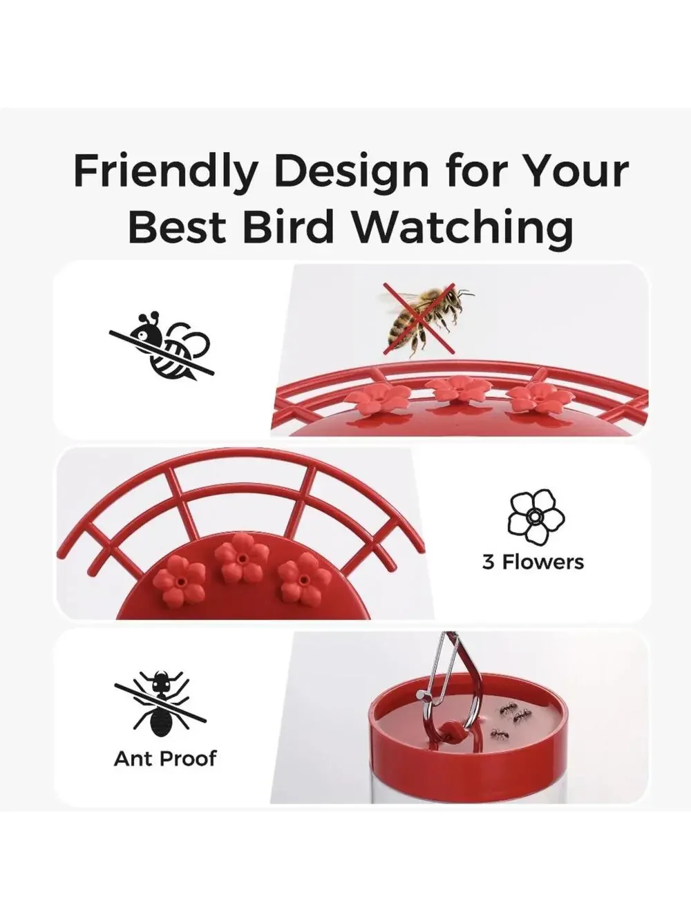 TT Nature Smart Hummingbird Feeder with Camera, Solar Powered, AI Bird ID